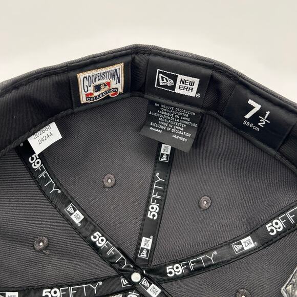 New Era 59Fifty New York Yankees Fitted Hat 7 1/2 Gray 1999 World Series MLB Cap - Picture 7 of 9